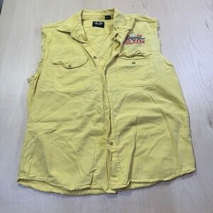 Biker Design 2005 Daytona Beach Bike Week Sleeveless Shirt Mens Large Yellow L